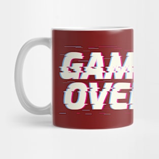 Funny Glitch Text Video Game Over Typographic Design Mug